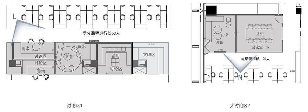 辦公室討論室裝修案例平面圖,辦公室空間設(shè)計(jì)圖片