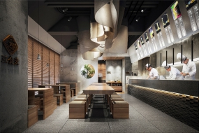 陜西面館空間設(shè)計案例圖