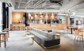 奶茶店空間設計案例圖,奶茶店空間設計實景圖