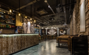 燒烤店空間設(shè)計案例圖,燒烤店空間設(shè)計實景圖