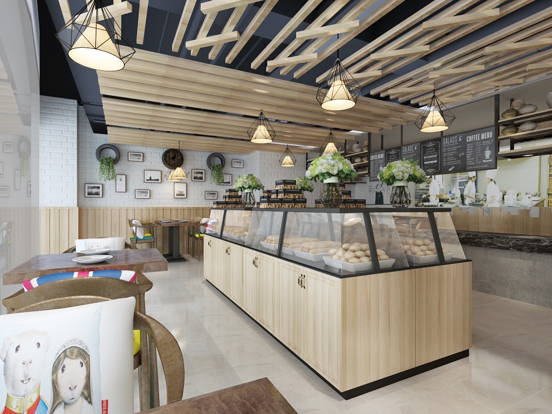 面包店裝修設(shè)計實景圖, 面包店裝修設(shè)計案例圖