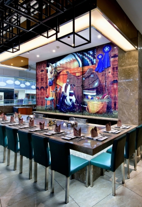 鐵板燒店空間設計實景圖,鐵板燒店空間設計圖片