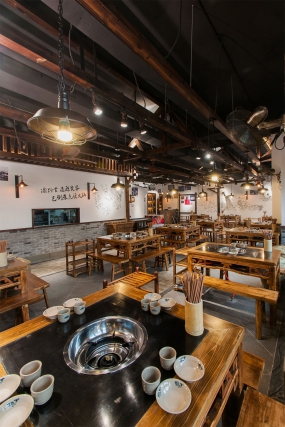 火鍋店店面裝修設計效果圖,火鍋店店面裝修設計布局圖