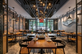 燒烤店裝飾效果圖,燒烤店裝飾布局圖