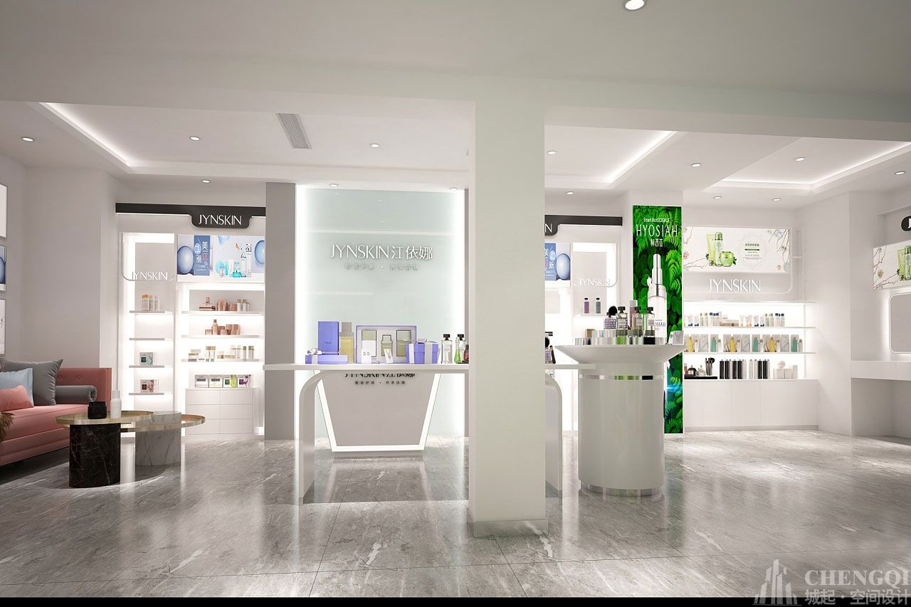護膚品店空間設計布局圖,護膚品店空間設計效果圖