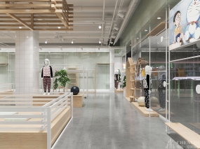 寶寶衣服店裝修設(shè)計(jì)效果圖,兒童生活用品空間裝飾實(shí)景圖