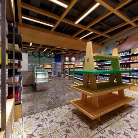 便利店布局效果圖,便利店空間裝飾大圖