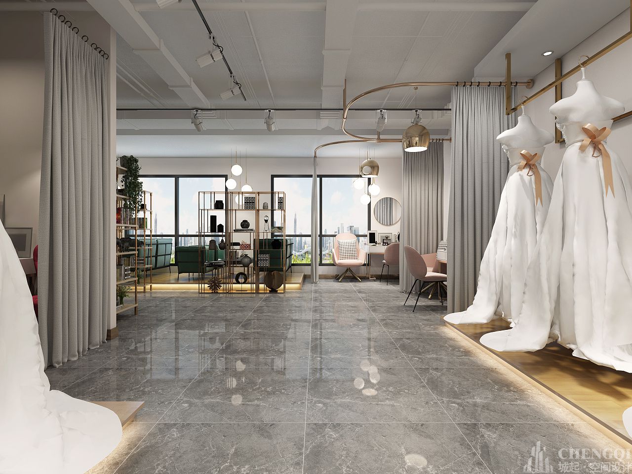 婚紗店空間設(shè)計實景圖,婚紗店空間設(shè)計效果圖