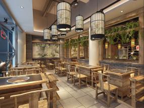 現(xiàn)代風格火鍋店吊頂裝修圖片
