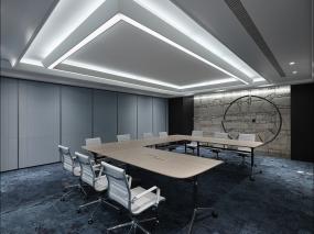 辦公室會(huì)議室玻璃隔斷效果圖