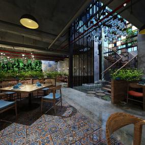 火鍋店門(mén)面室內(nèi)裝修效果圖片