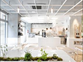 超市奶茶店高凳裝修效果圖片