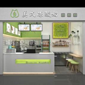 簡(jiǎn)約風(fēng)格奶茶店設(shè)計(jì)裝飾圖片